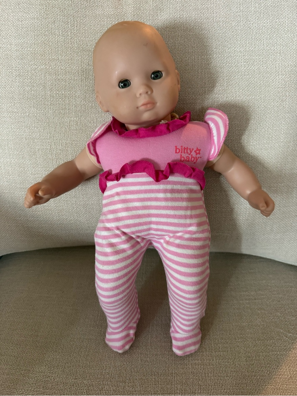 Vintage Pleasant Company Bitty Baby Doll Painted Blond Hair & Pink Pajamas